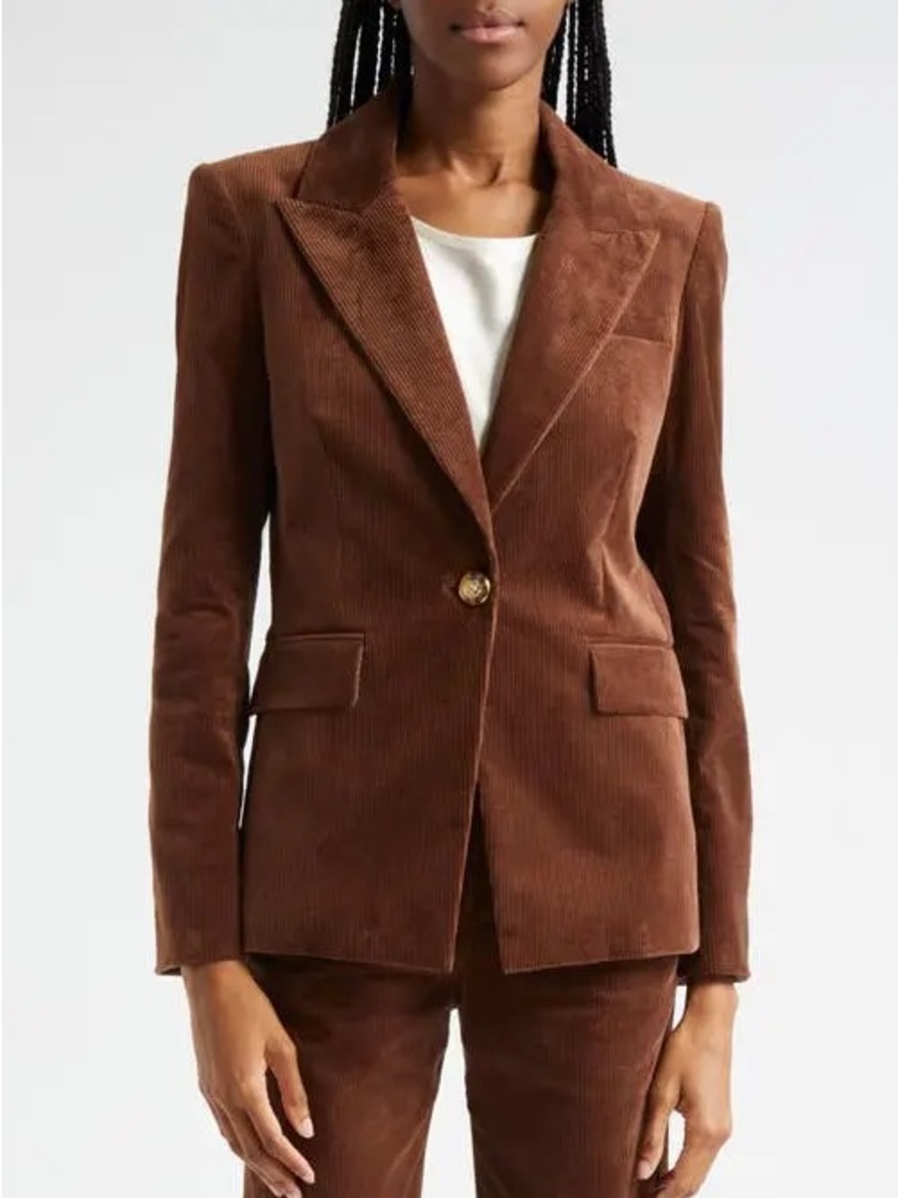 Veronica Beard Reagan Corduroy Dickey Blazer Brown Size 6 Dark Cocoa - Picture 11 of 16